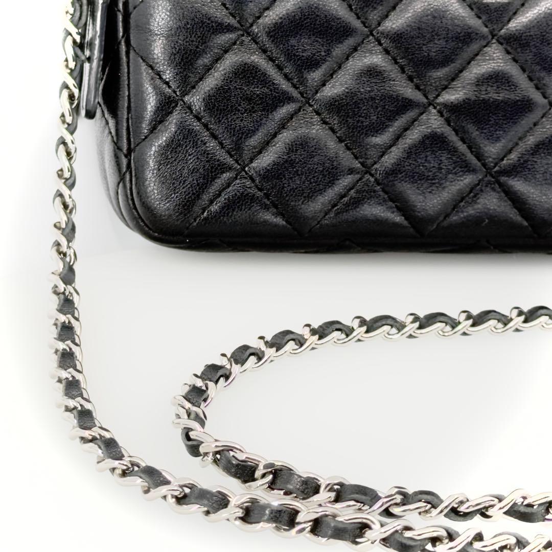 CHANEL シャネル Wファスナー チェーンウォレット マトラッセ ラムスキン