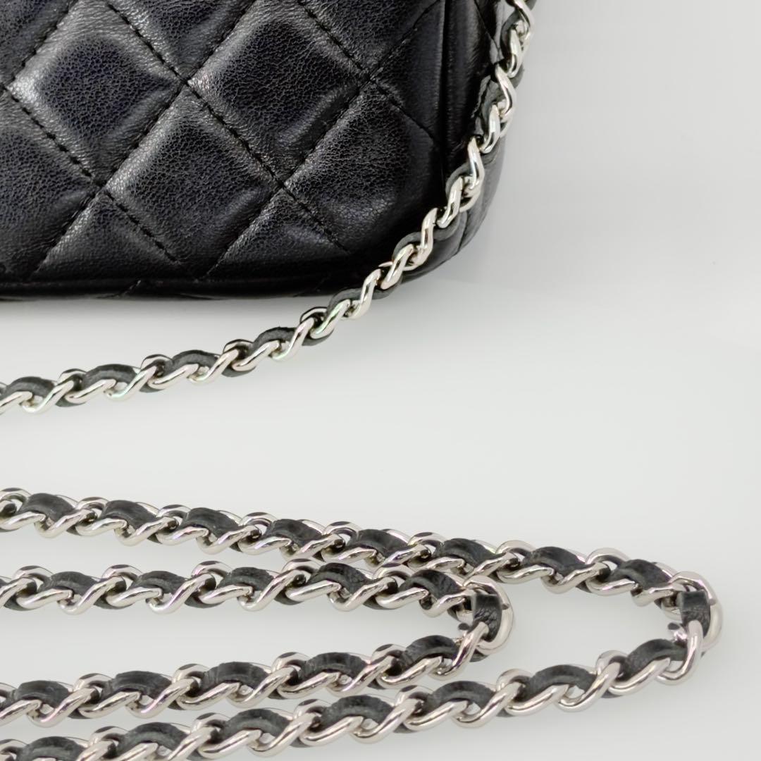 CHANEL シャネル Wファスナー チェーンウォレット マトラッセ ラムスキン