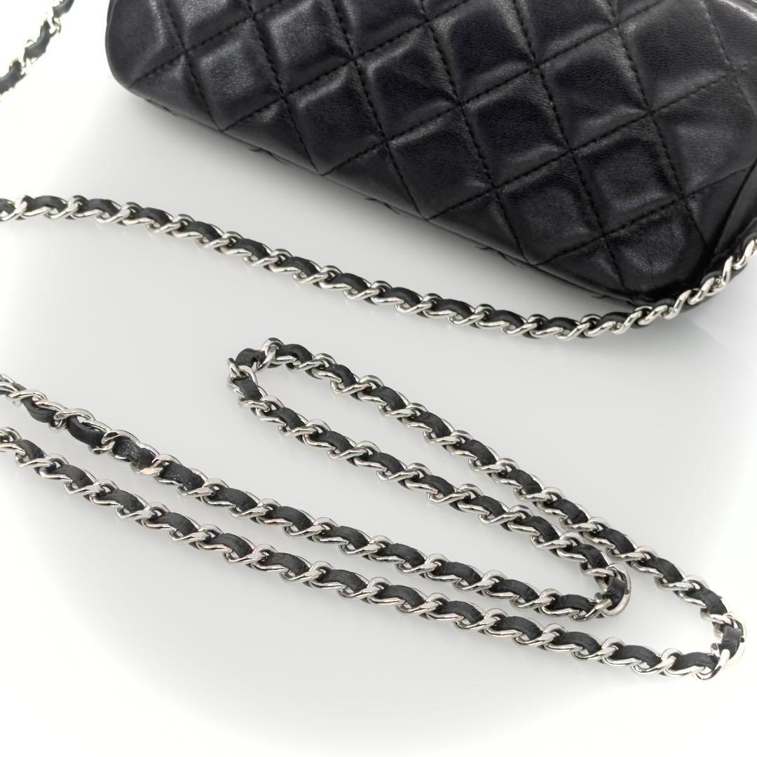 CHANEL シャネル Wファスナー チェーンウォレット マトラッセ ラムスキン