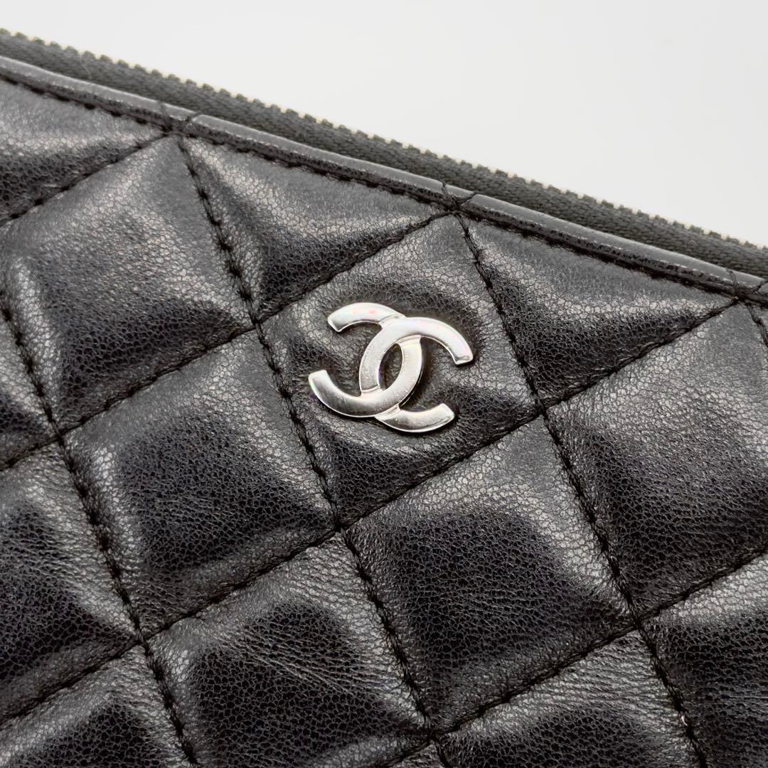 CHANEL シャネル Wファスナー チェーンウォレット マトラッセ ラムスキン