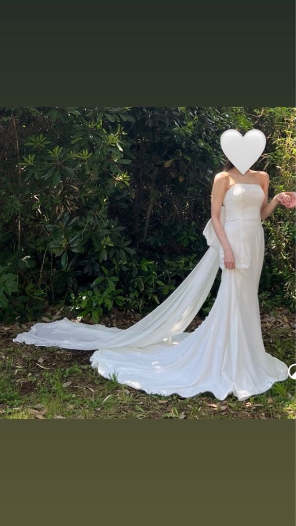 ストラップレス ホワイトウェディングドレス