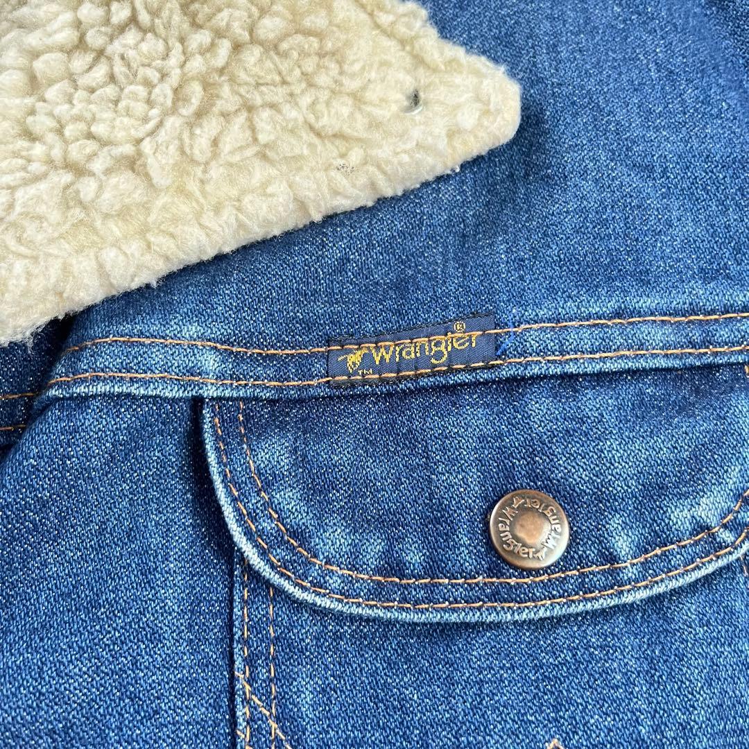 80s USA製 WRANGLER ボアデニムジャケット XL ランチジャケット