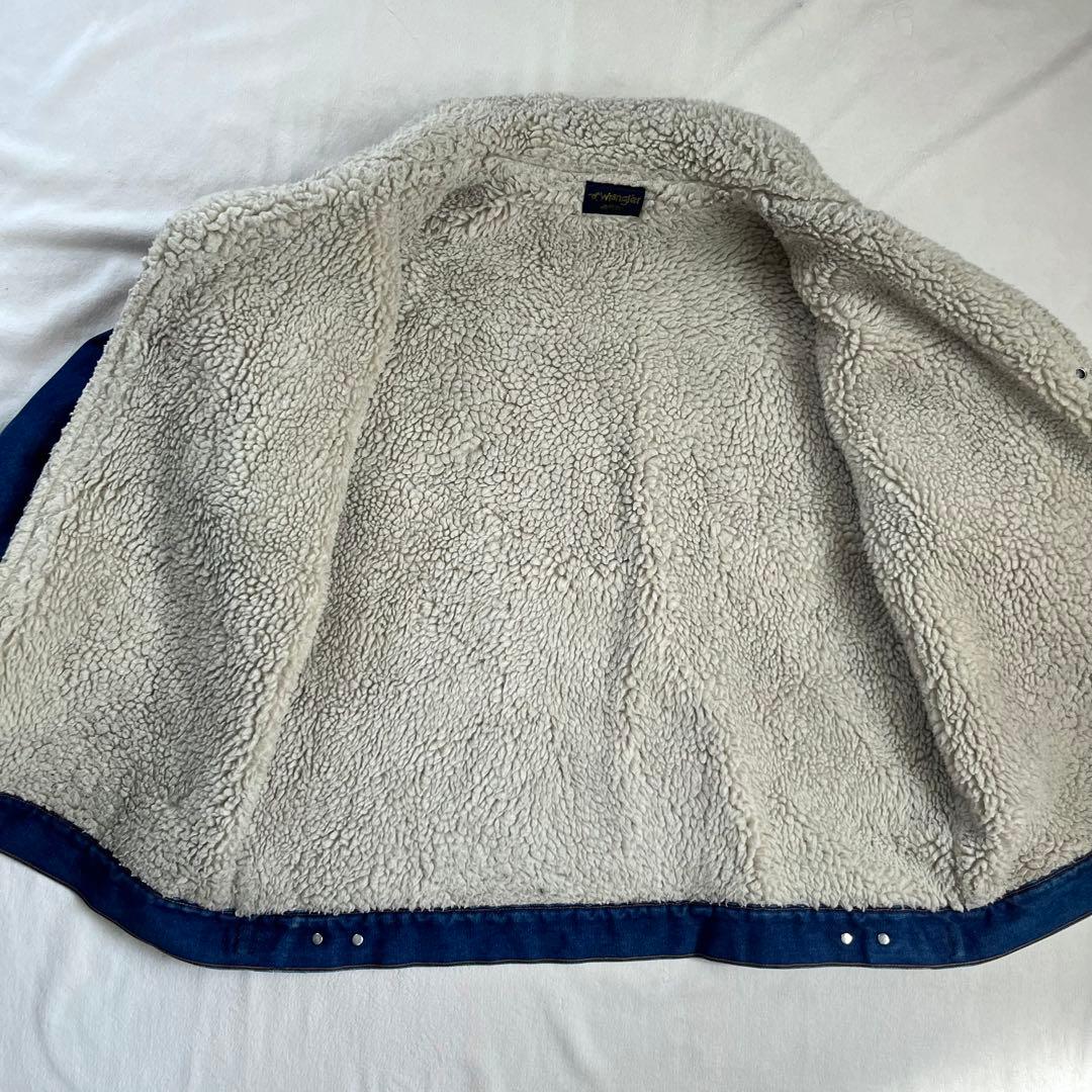 80s USA製 WRANGLER ボアデニムジャケット XL ランチジャケット