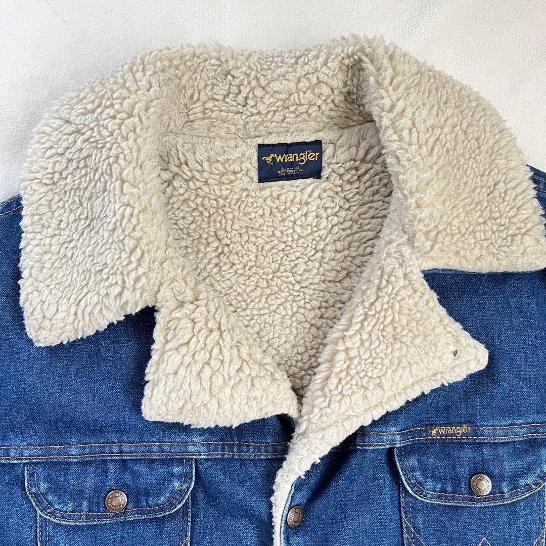 80s USA製 WRANGLER ボアデニムジャケット XL ランチジャケット