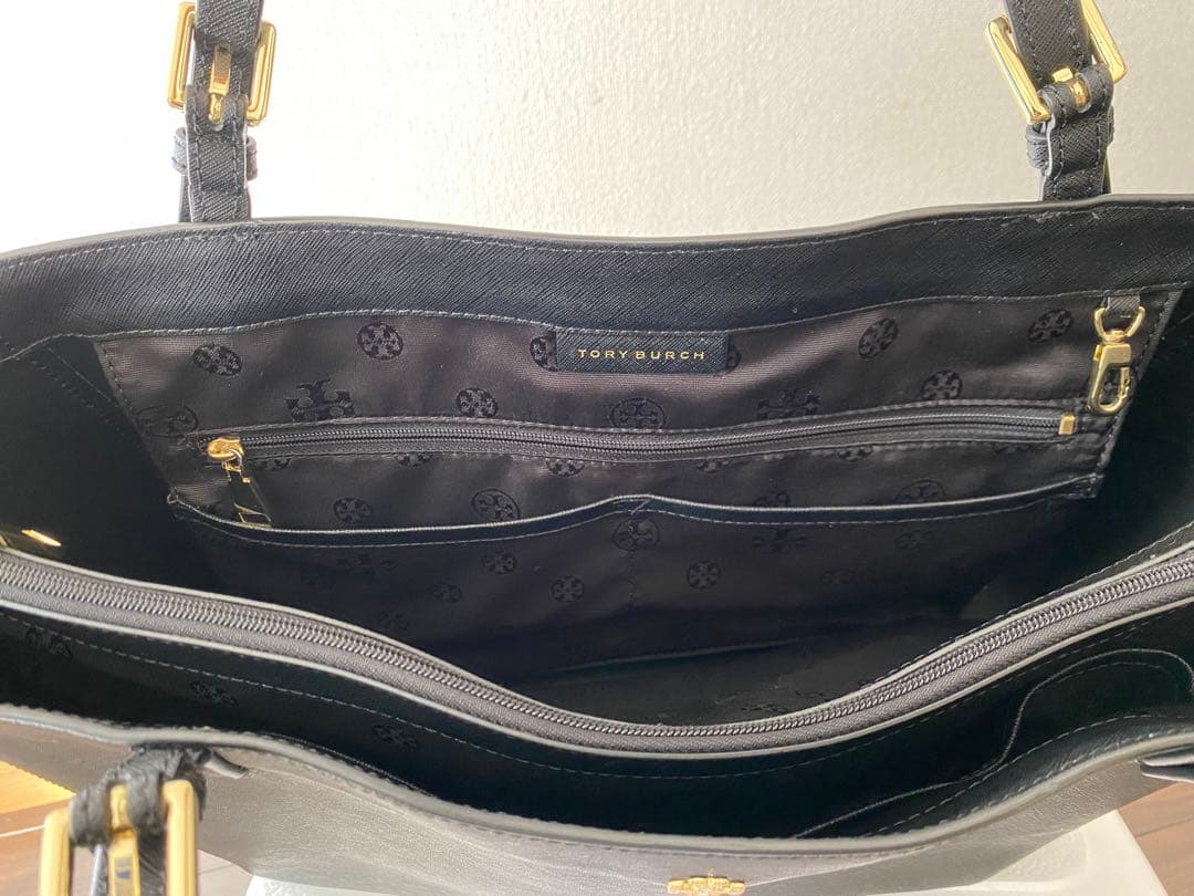 somay　Tory Burch ブラック レザートートバッグ