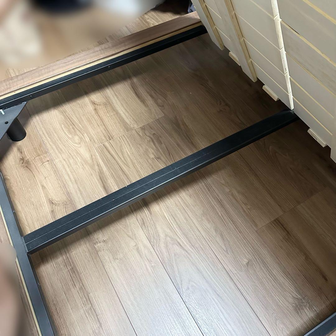 【Kazu】無印/セミダブル木製ベッドフレーム/ヘッドボード&スチール脚付