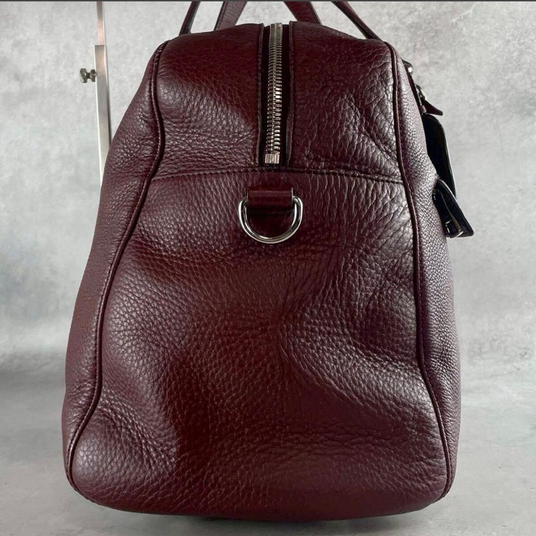 【美品 現行】グッチ ボストンバッグ 2way ソーホー エンボス ロゴ レザー