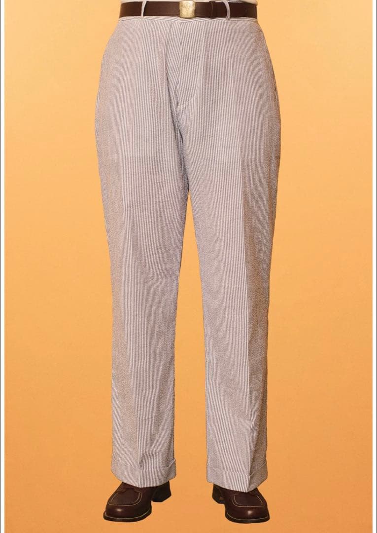 パンツ G&F Co SEERSUCKER TROUSERS NAVY ATLAST