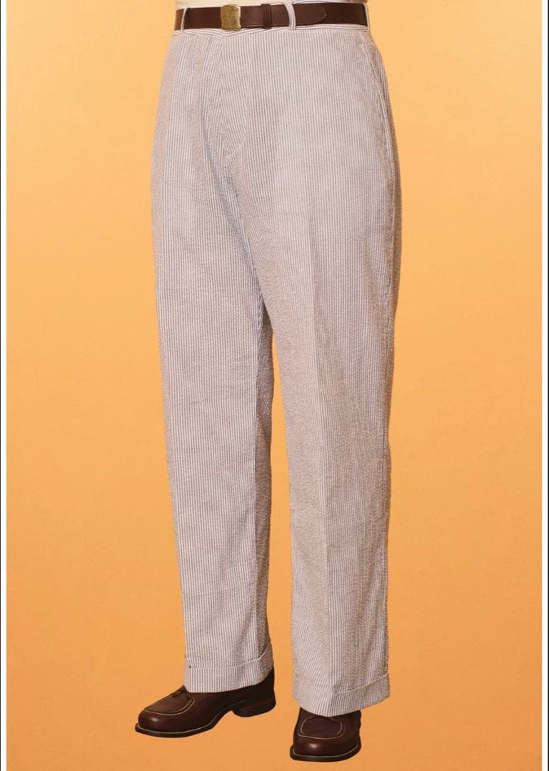 パンツ G&F Co SEERSUCKER TROUSERS NAVY ATLAST