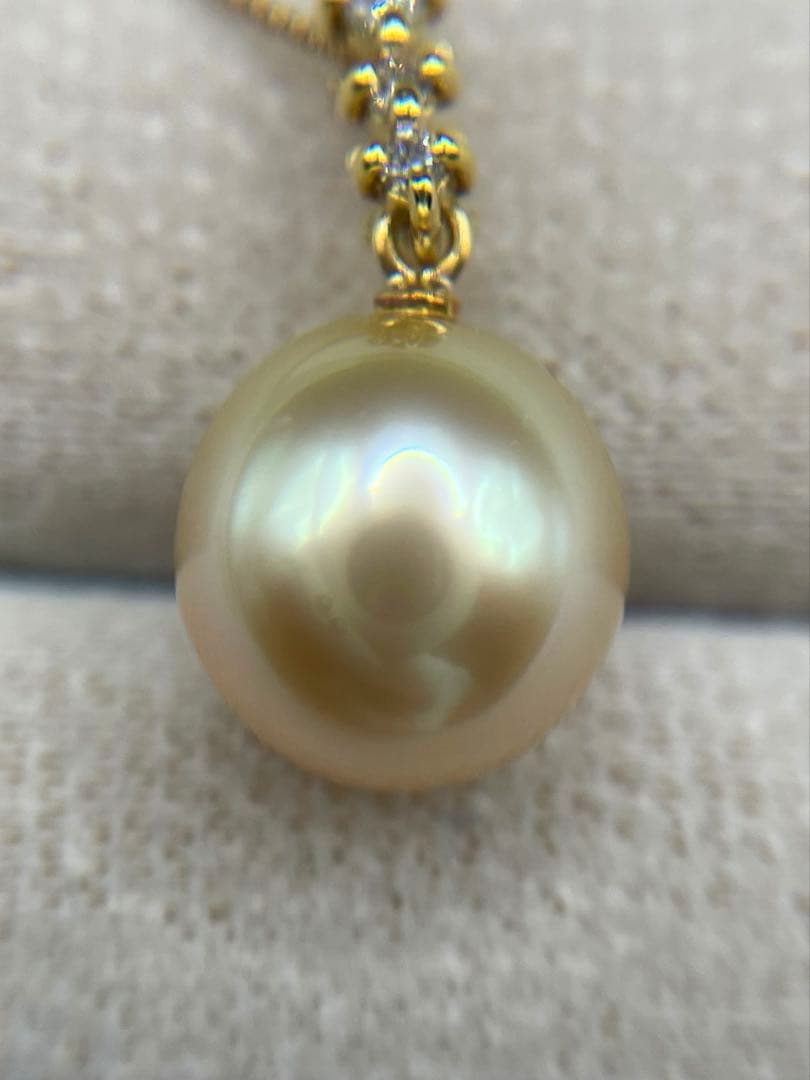 専用JA219★高級 ゴールデンパール10mm ダイヤ K18 ヘッド 鑑別付