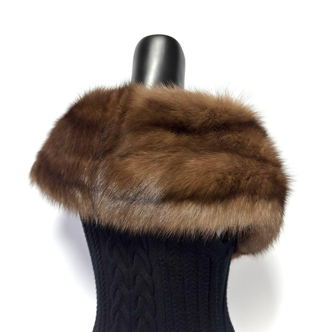 【黒貂】RUSSIAN SABLE ロシアンセーブル リアルファー ショール