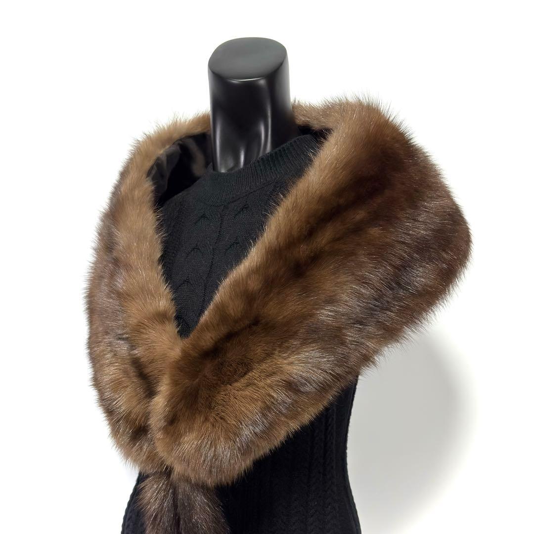 【黒貂】RUSSIAN SABLE ロシアンセーブル リアルファー ショール
