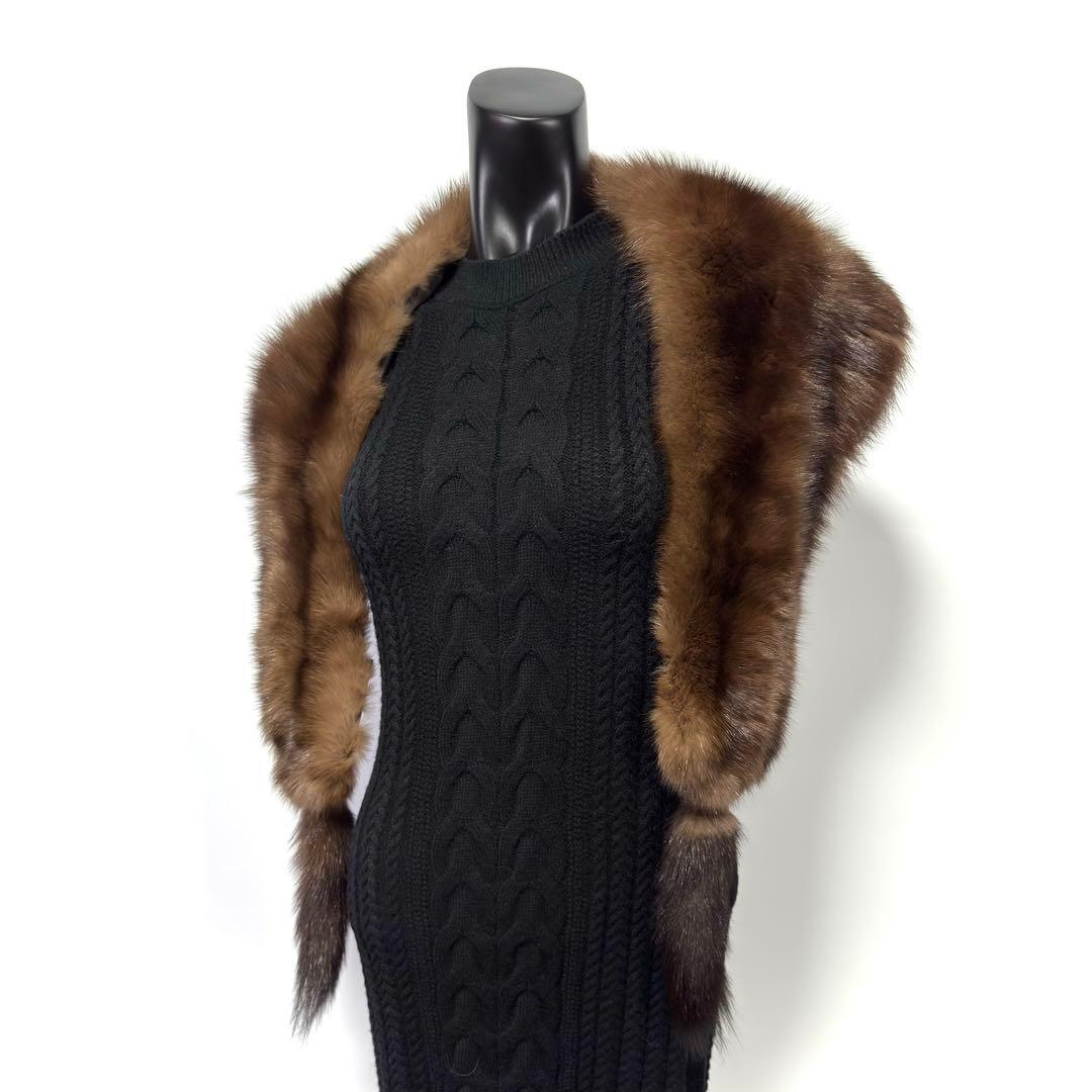 【黒貂】RUSSIAN SABLE ロシアンセーブル リアルファー ショール