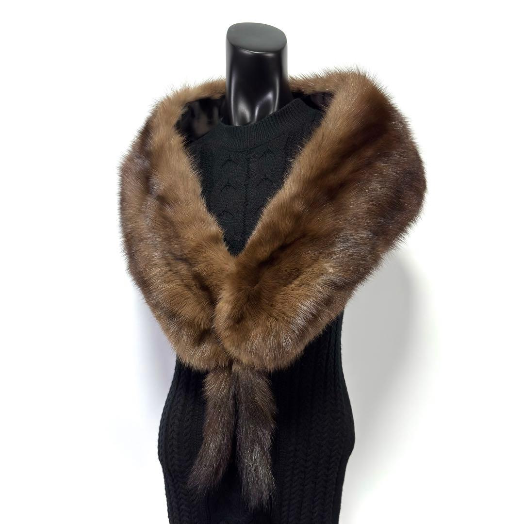 【黒貂】RUSSIAN SABLE ロシアンセーブル リアルファー ショール