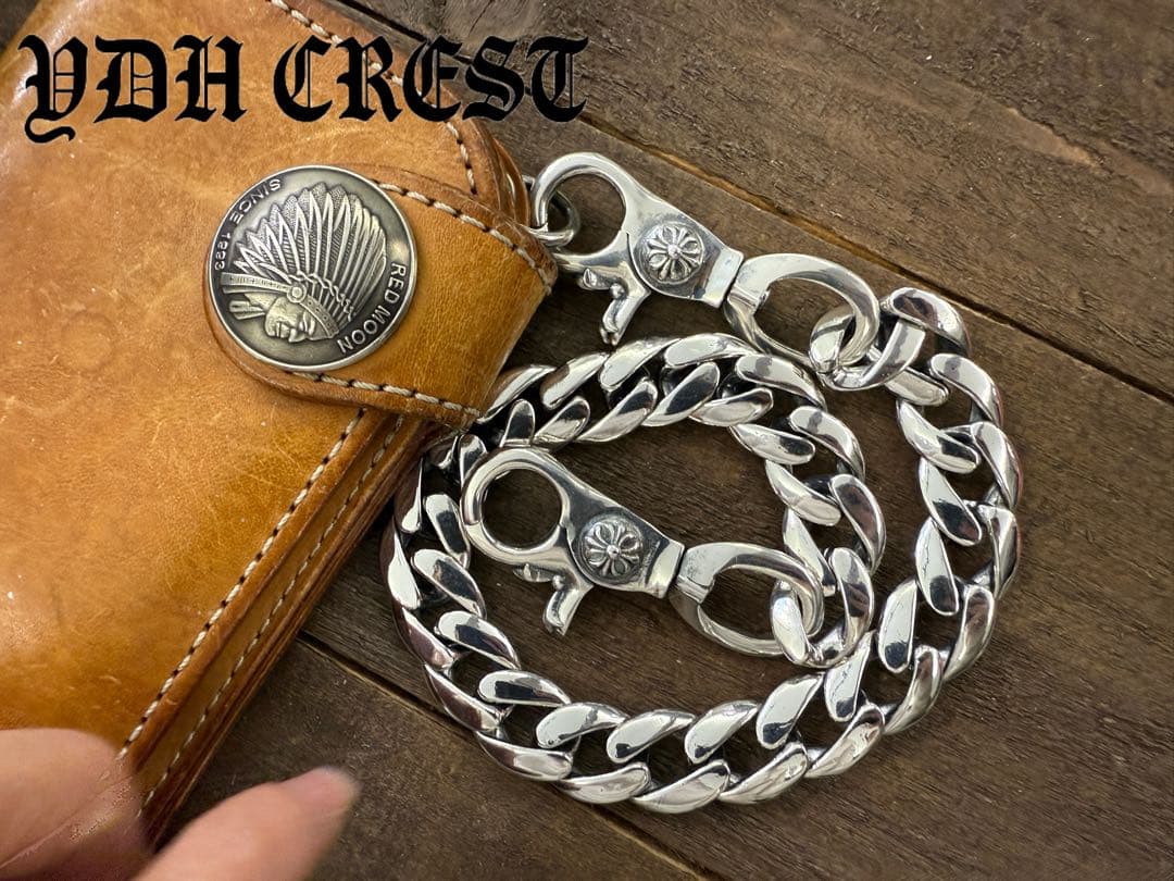 ★ZKWCN40　ウォレットチェーン　重厚クロスチームチェーン40cm　刻印有り