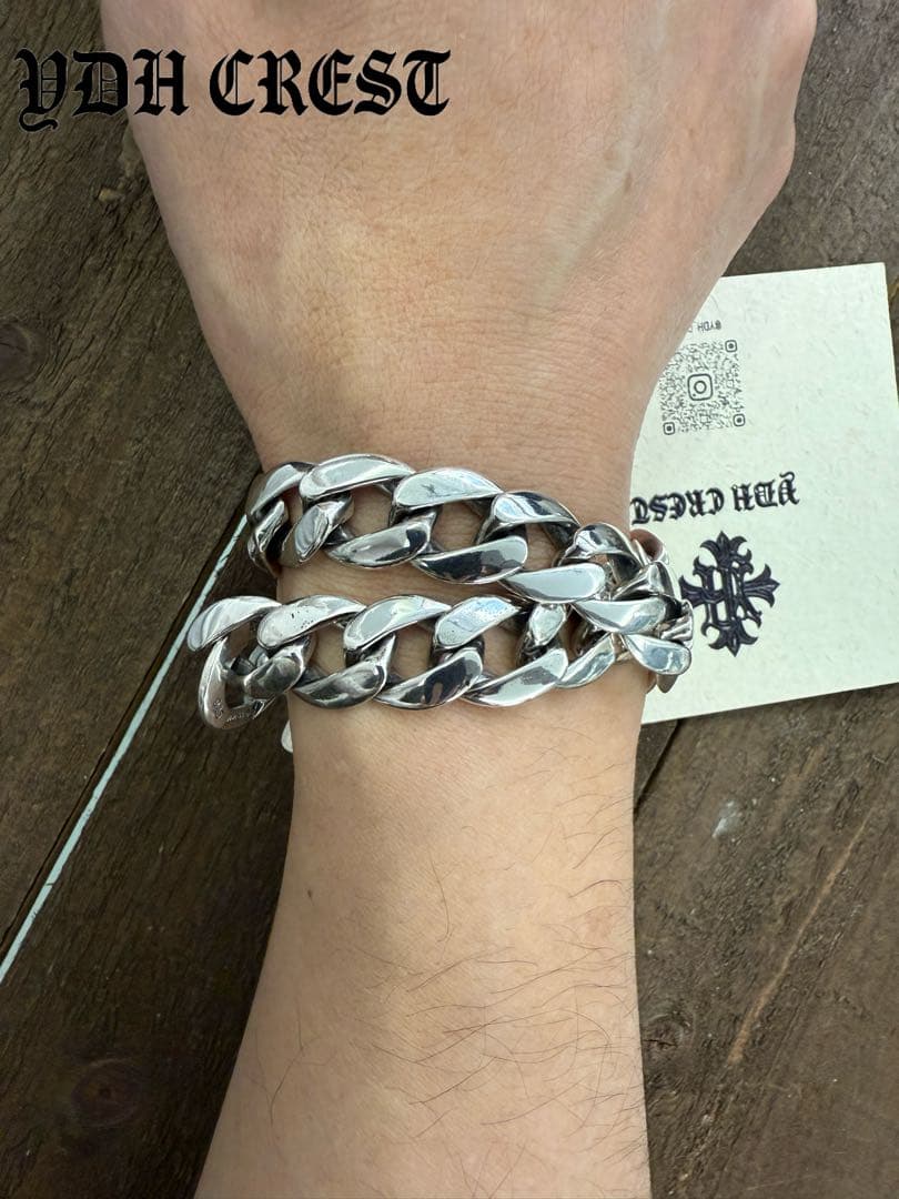 ★ZKWCN40　ウォレットチェーン　重厚クロスチームチェーン40cm　刻印有り