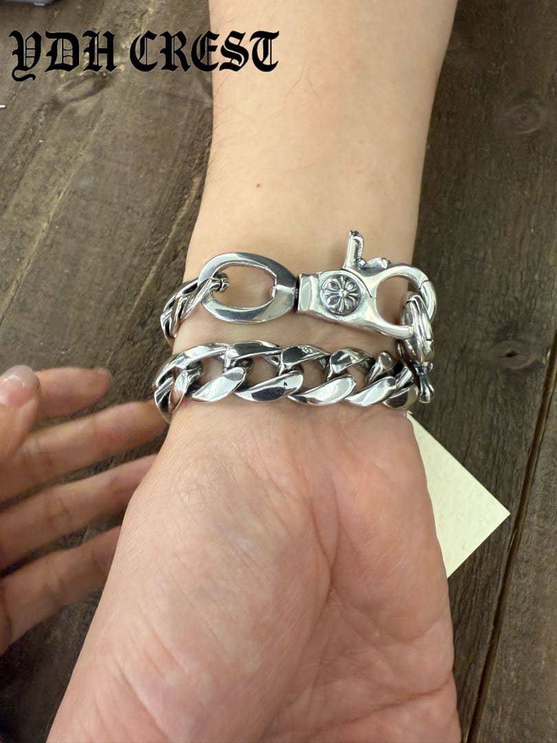 ★ZKWCN40　ウォレットチェーン　重厚クロスチームチェーン40cm　刻印有り