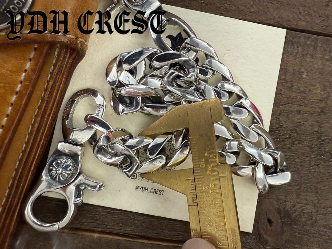 ★ZKWCN40　ウォレットチェーン　重厚クロスチームチェーン40cm　刻印有り