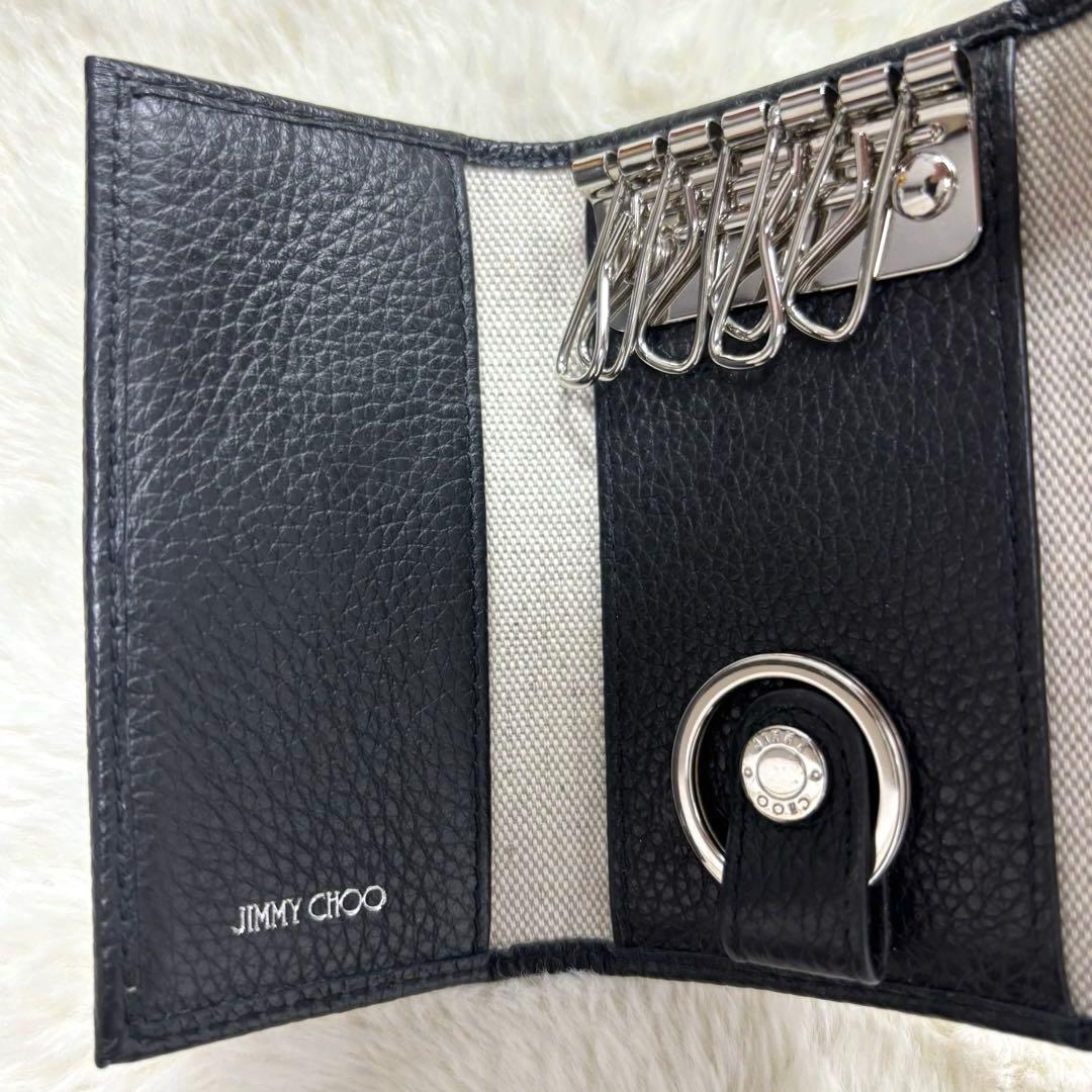 未使用級 ジミーチュウ JIMMY CHOO レザー ６連キーケース スタッズ