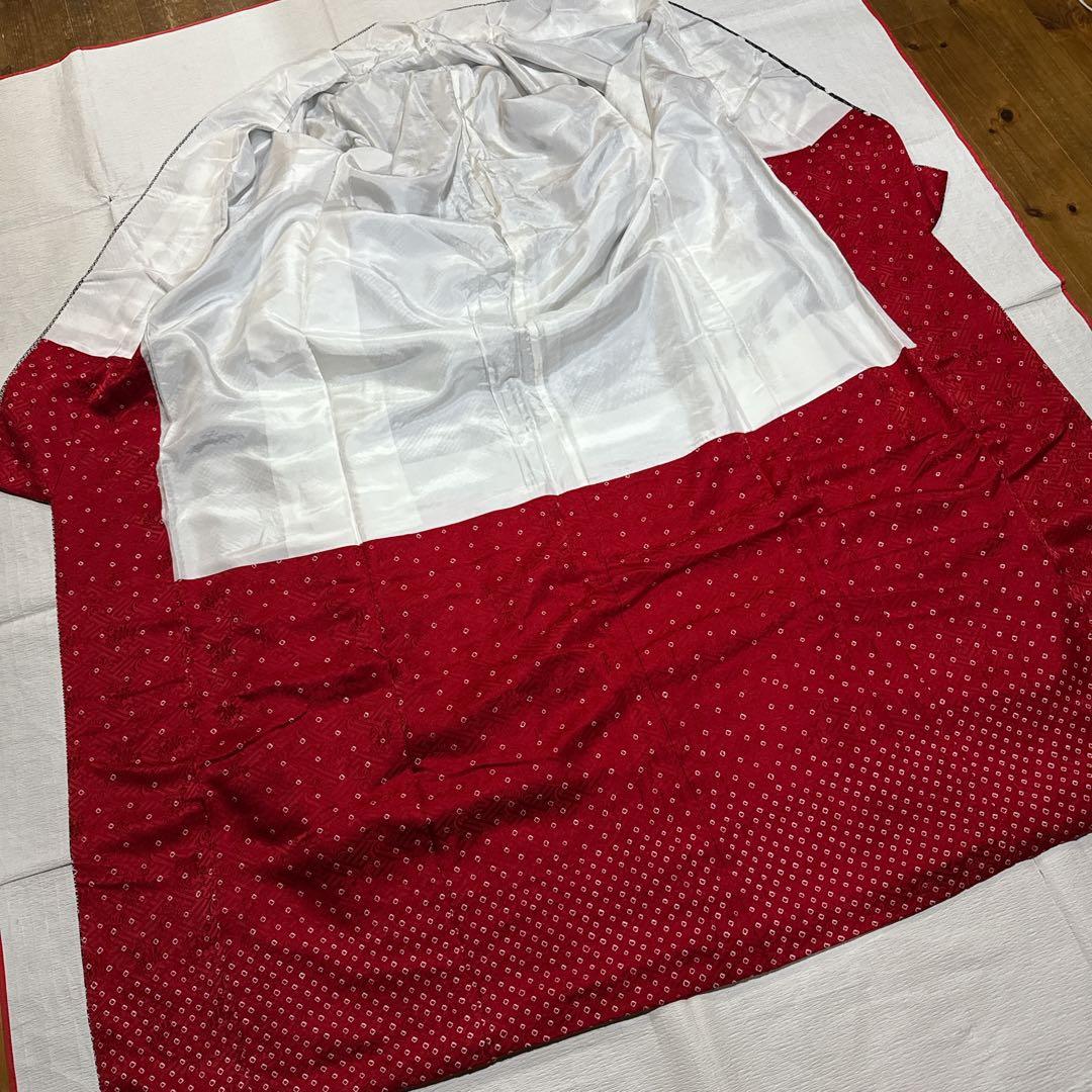 総絞り　振袖　成人式　フルセット　正絹　黒地