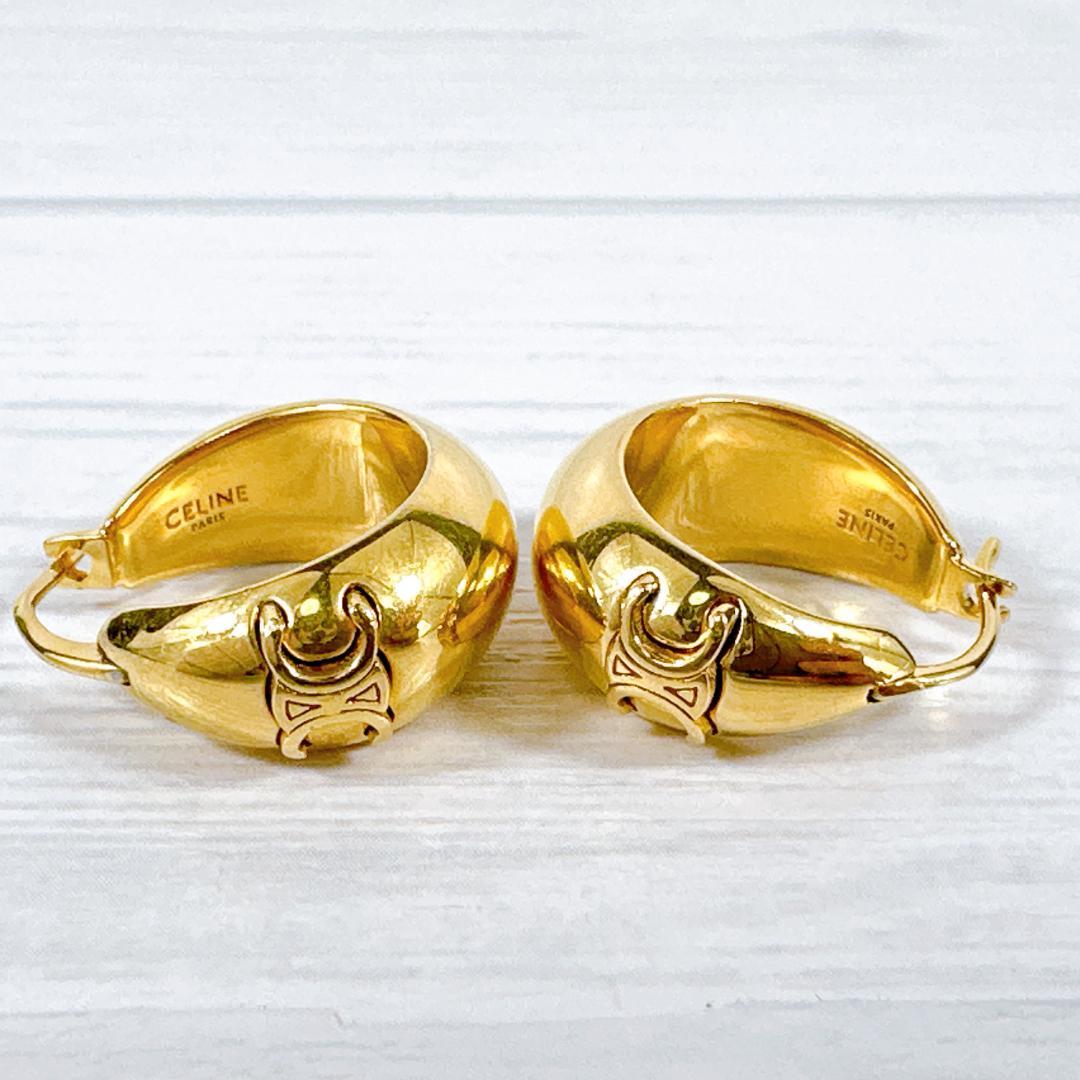 CELINE セリーヌ トリオンフ ボールド フープ ピアス ゴールド GOLD