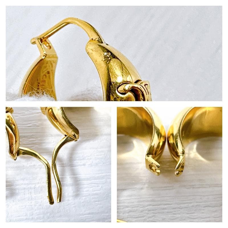 CELINE セリーヌ トリオンフ ボールド フープ ピアス ゴールド GOLD
