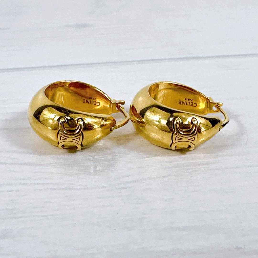 CELINE セリーヌ トリオンフ ボールド フープ ピアス ゴールド GOLD