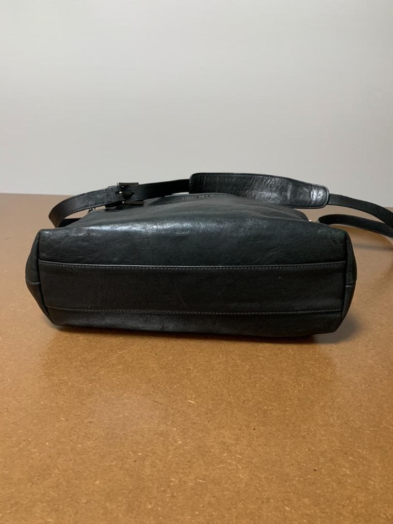 [JIMMY CHOO] フロントロゴ レザーショルダーバッグ 本革 ブラック