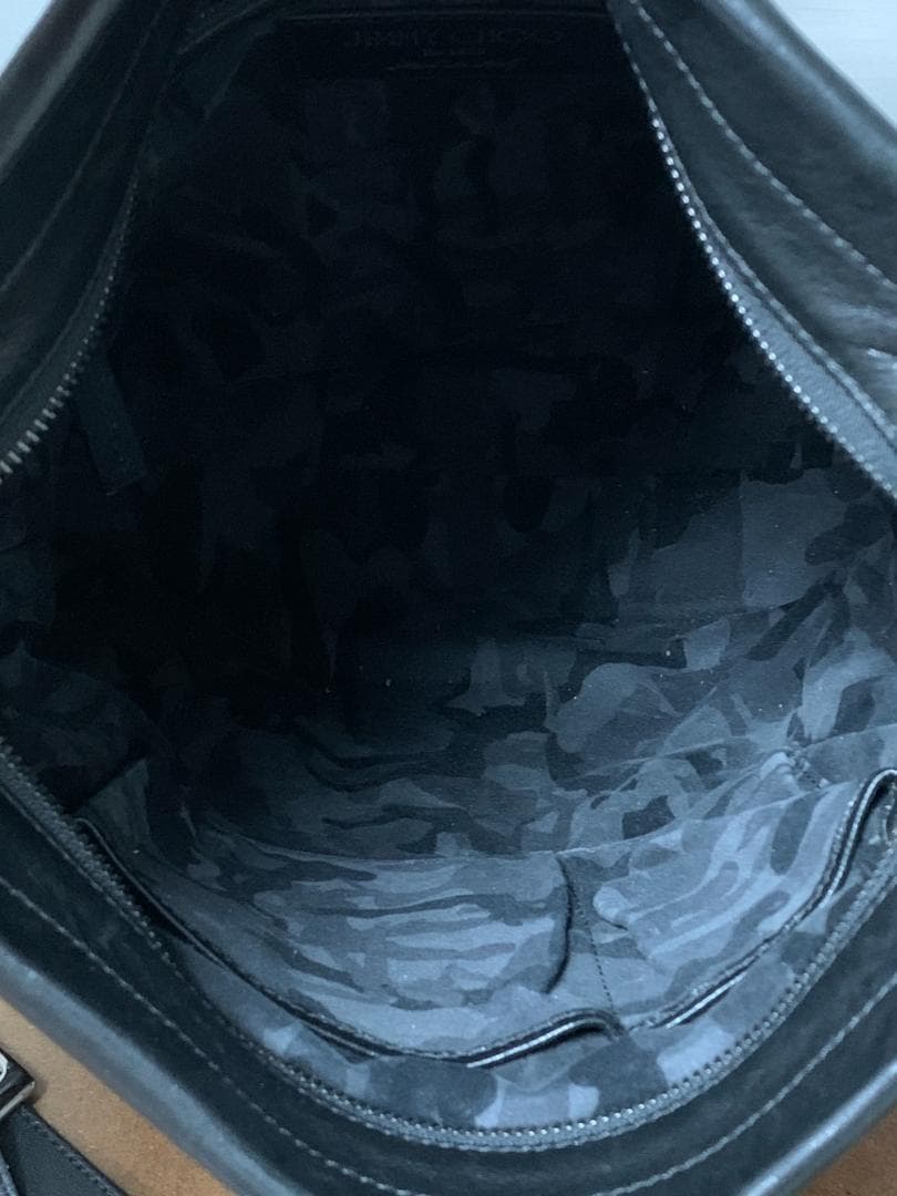 [JIMMY CHOO] フロントロゴ レザーショルダーバッグ 本革 ブラック