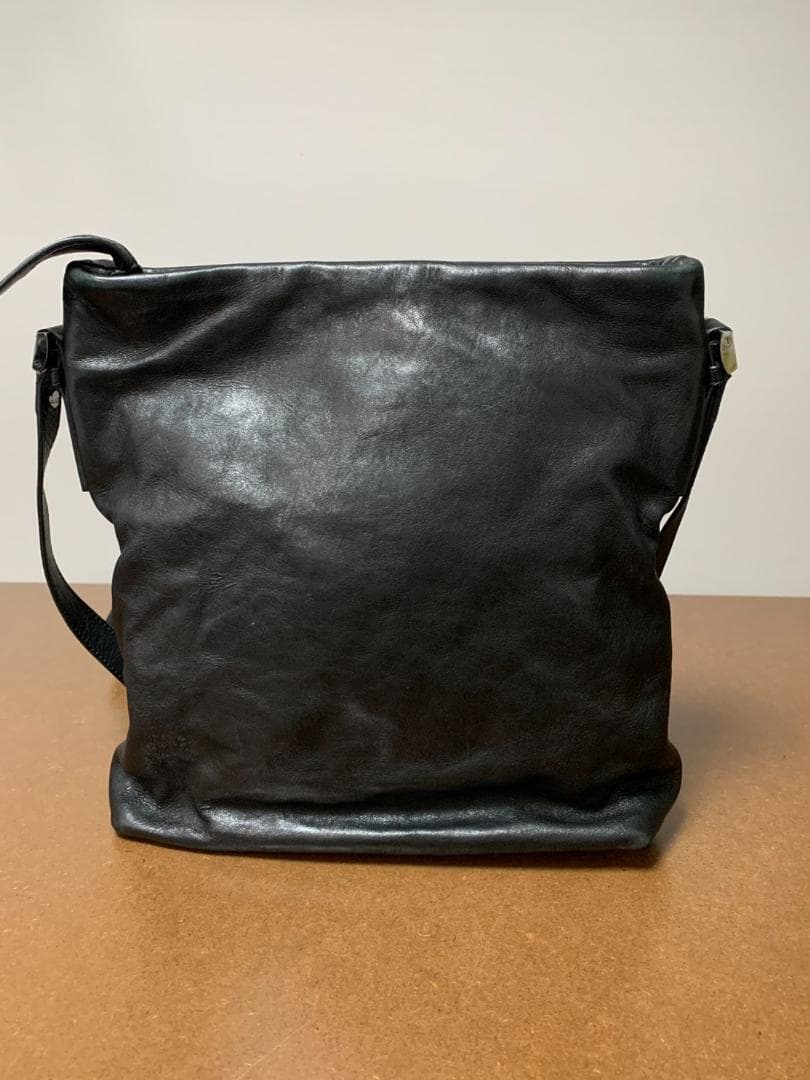 [JIMMY CHOO] フロントロゴ レザーショルダーバッグ 本革 ブラック