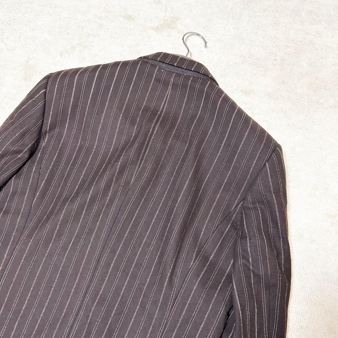 美品　ポールスミスコレクション　ウールチェスターコート　ブラウン　ストライプ