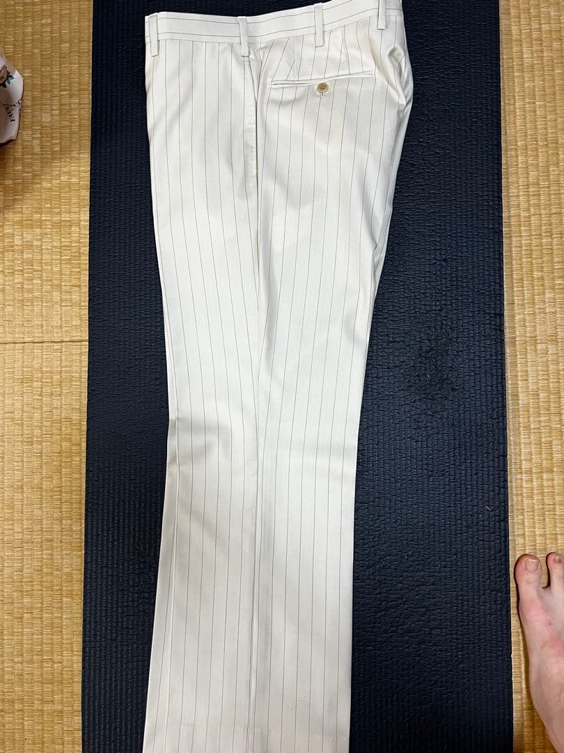 godard haberdashery ホワイト ストライプ スラックス