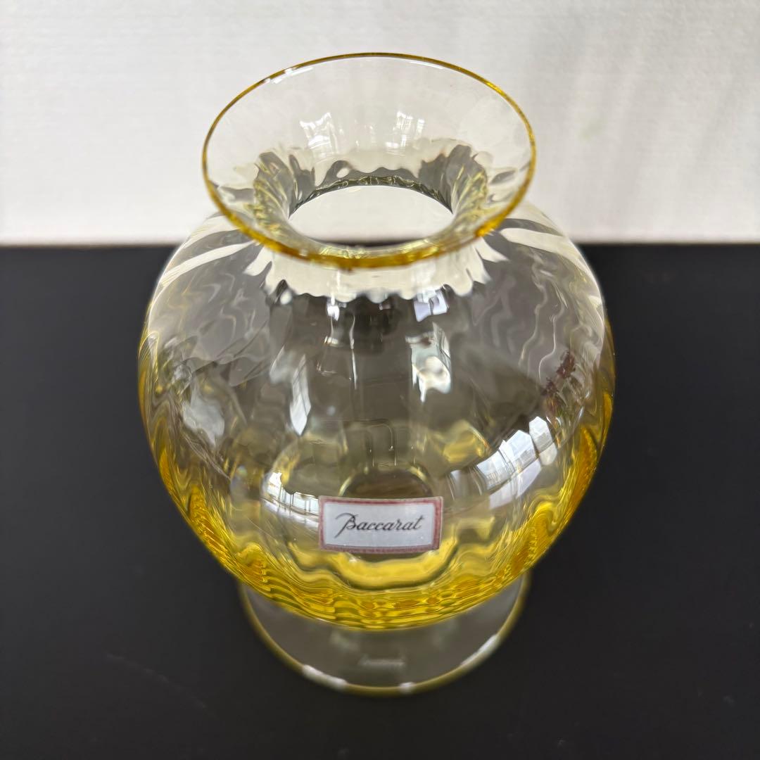 【新品未使用】Baccarat バカラ アクアレーユ 一輪挿し イエロー 希少