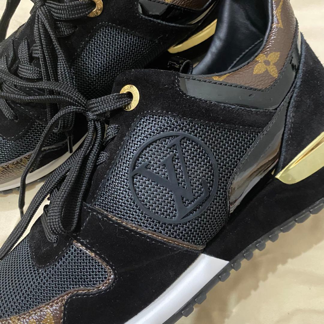 LOUIS VUITTONランアウェイラインスニーカー36 ブラック　モノグラム