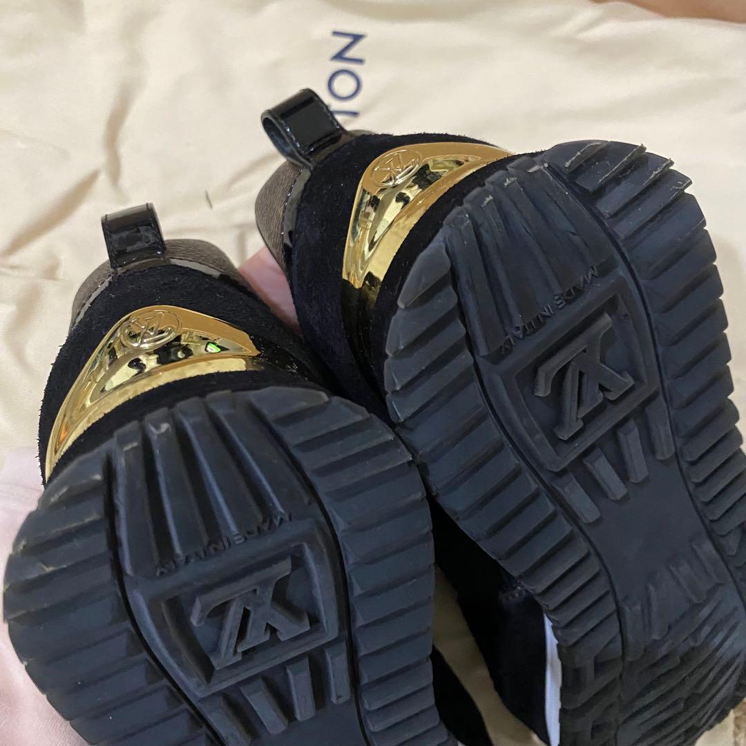 LOUIS VUITTONランアウェイラインスニーカー36 ブラック　モノグラム