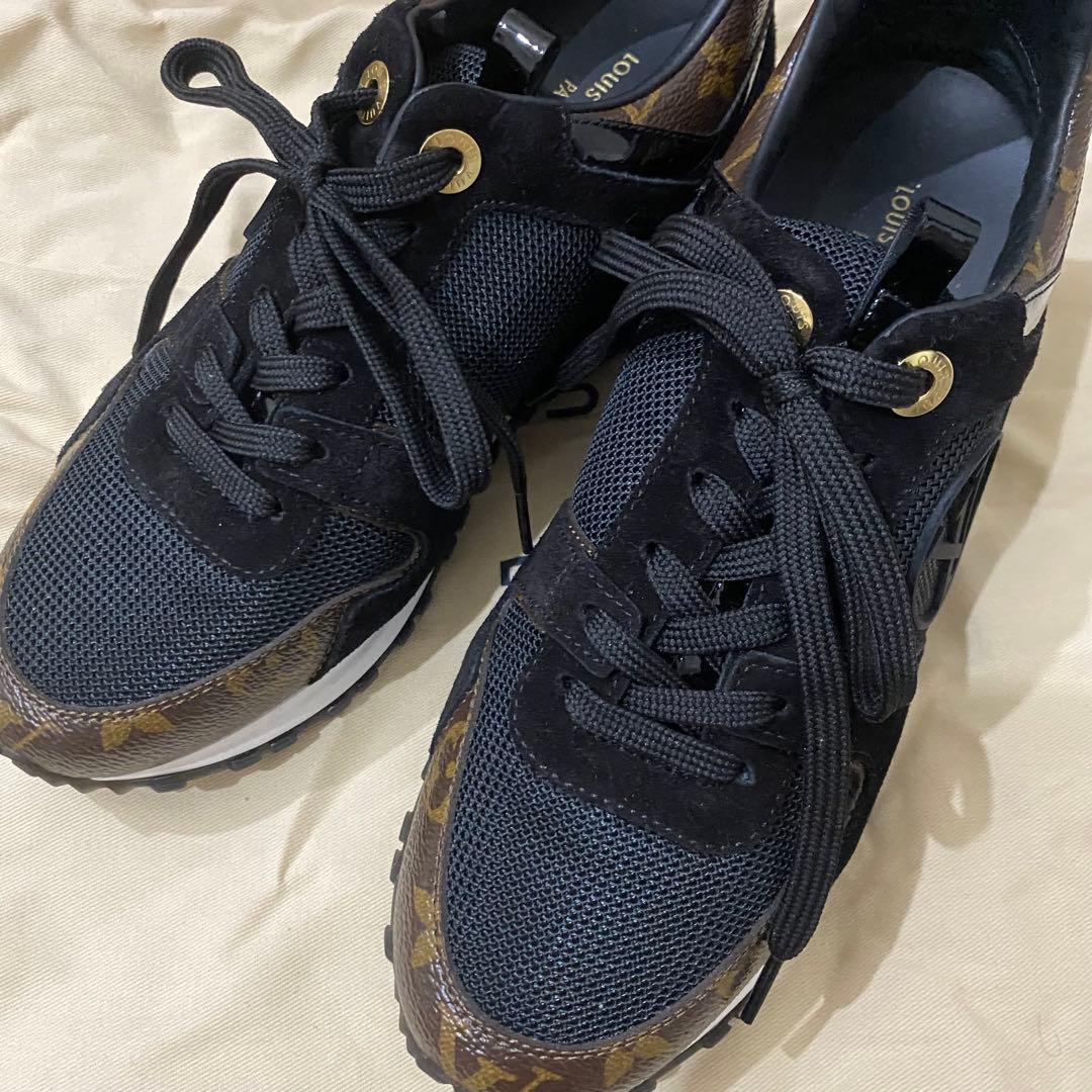 LOUIS VUITTONランアウェイラインスニーカー36 ブラック　モノグラム