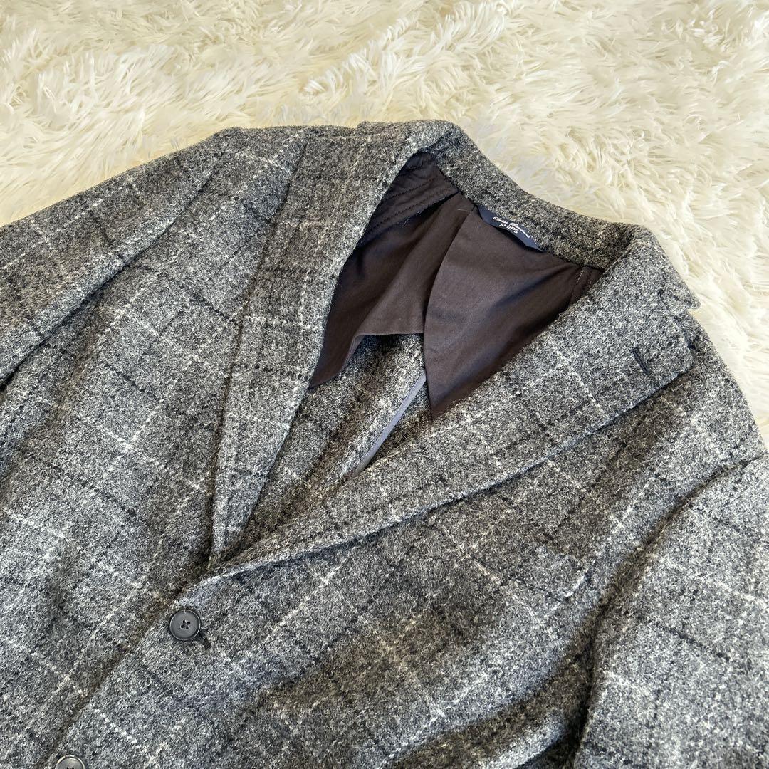 美品✨シップス ハリスツイード ウィンドウペン テーラードジャケット アンコン