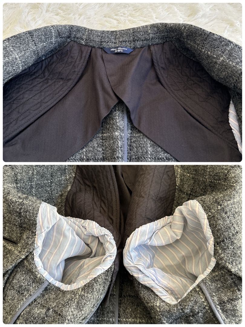 美品✨シップス ハリスツイード ウィンドウペン テーラードジャケット アンコン