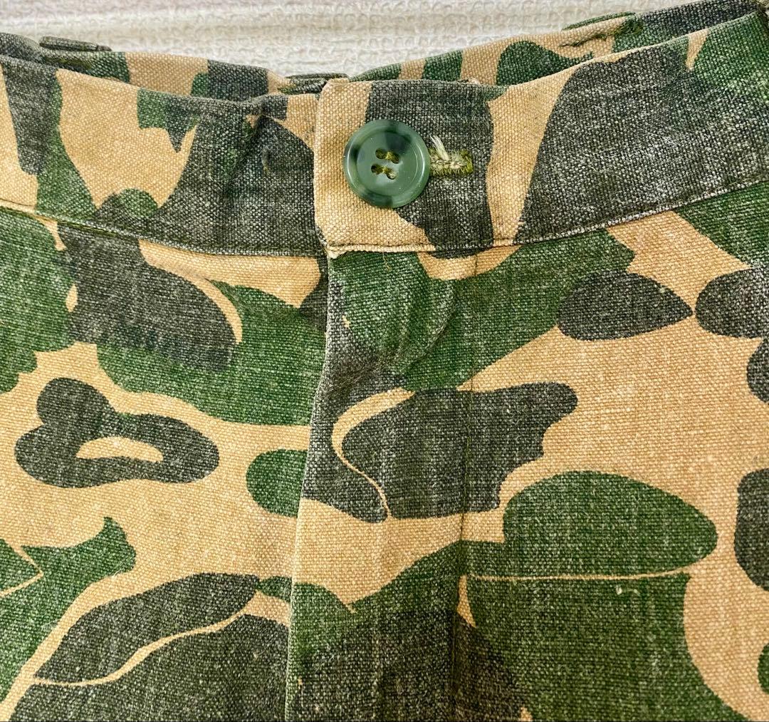 60s 〜70s コットンキャンバス　カモフラ　カーゴパンツ