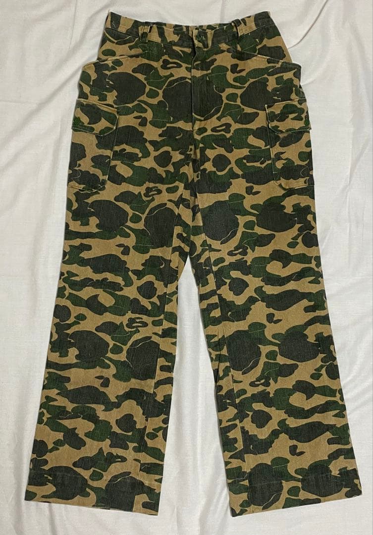 60s 〜70s コットンキャンバス　カモフラ　カーゴパンツ