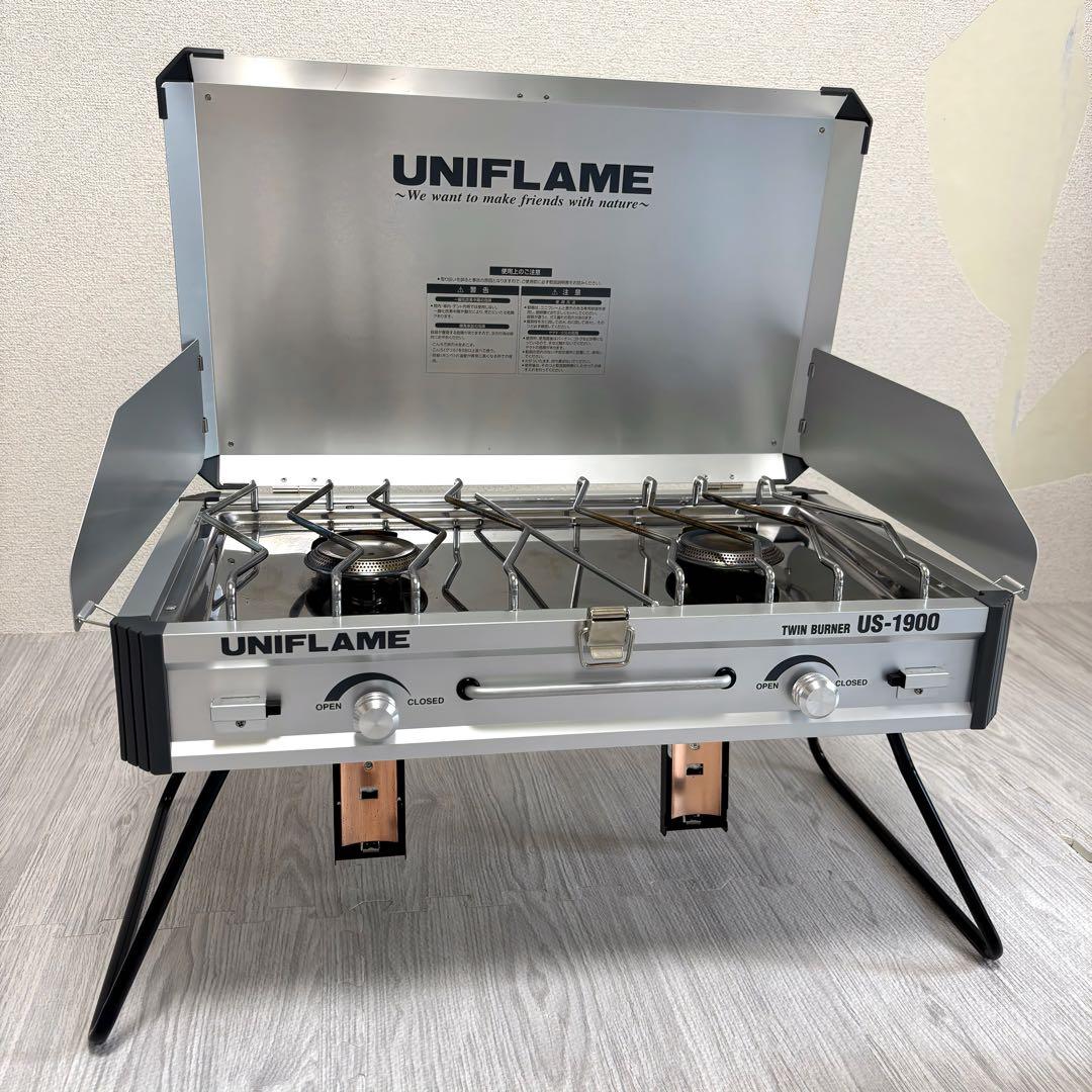 UNIFLAME ツーバーナーコンロ 【調理台付き】