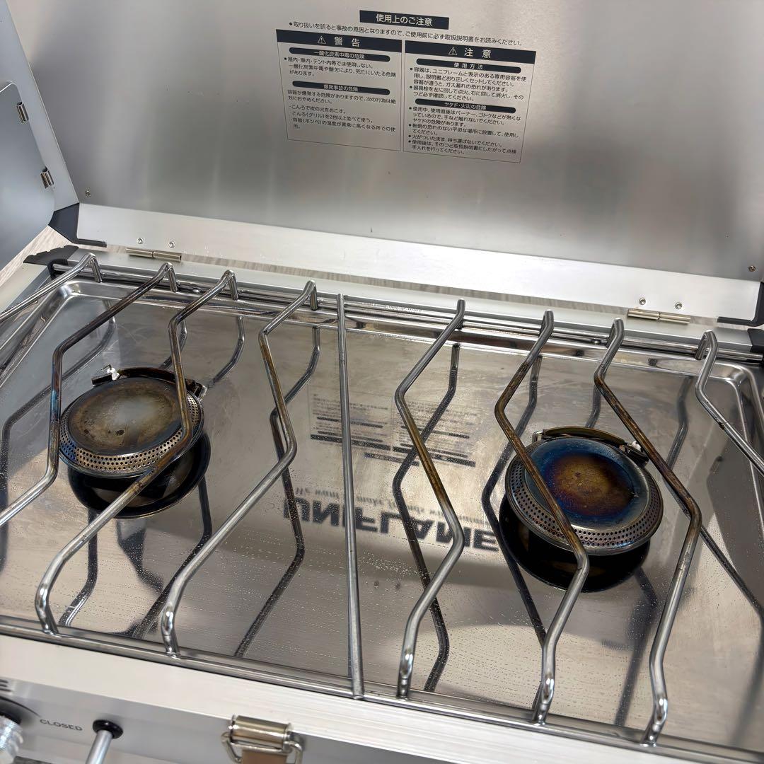 UNIFLAME ツーバーナーコンロ 【調理台付き】