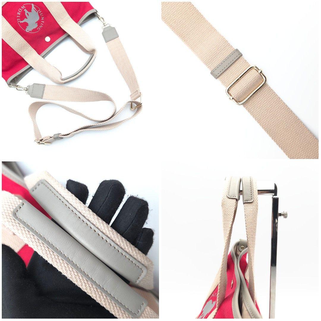 ✨美品✨ハンティングワールド 2Way ショルダーバッグ キャンバス レザー 赤