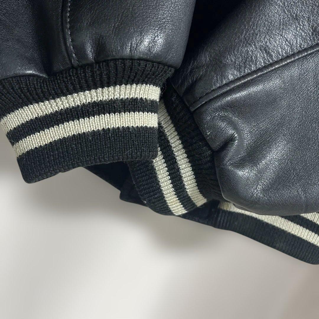 VAN JAC スタジアムジャンパー　ブラック　袖皮　 Lサイズ