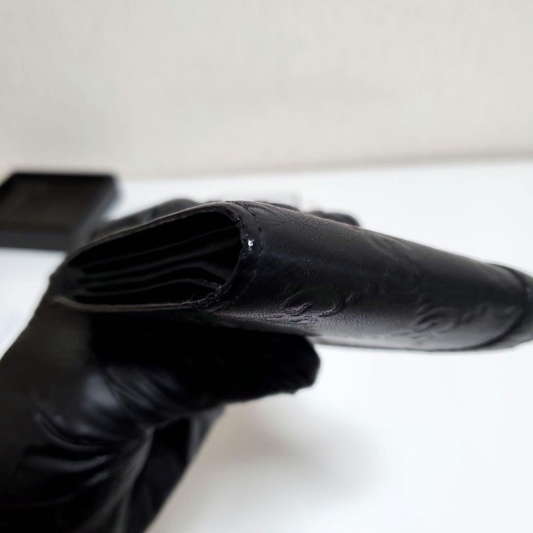 み*か様 GUCCI　グッチ　二つ折り財布　GG柄　本革　ブラック