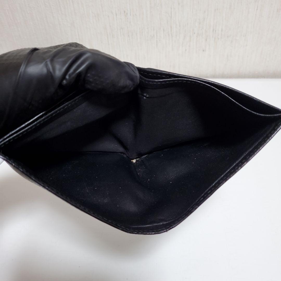 み*か様 GUCCI　グッチ　二つ折り財布　GG柄　本革　ブラック