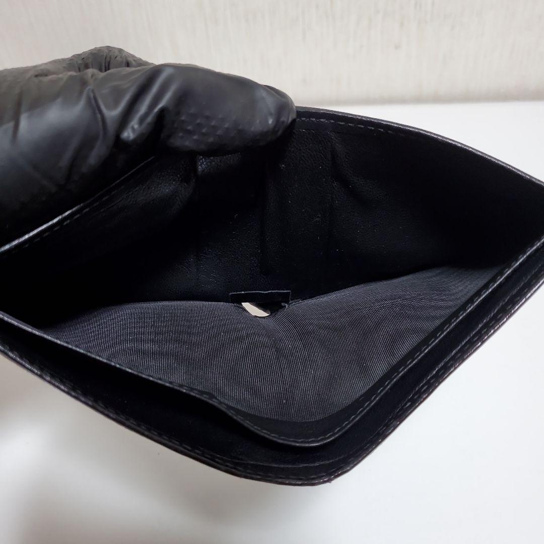 み*か様 GUCCI　グッチ　二つ折り財布　GG柄　本革　ブラック