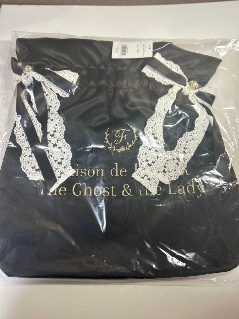 ゴースト＆レディMaison de FLEUR コラボトートバッグ 黒フロー