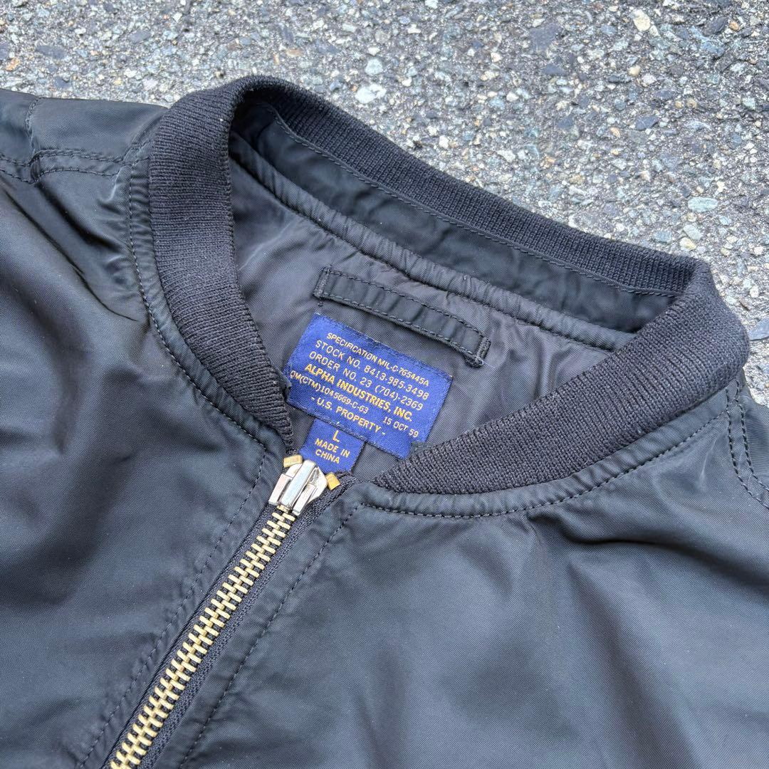 00s ALPHA ma-1 ブラック フライトジャケット ヴィンテージ L