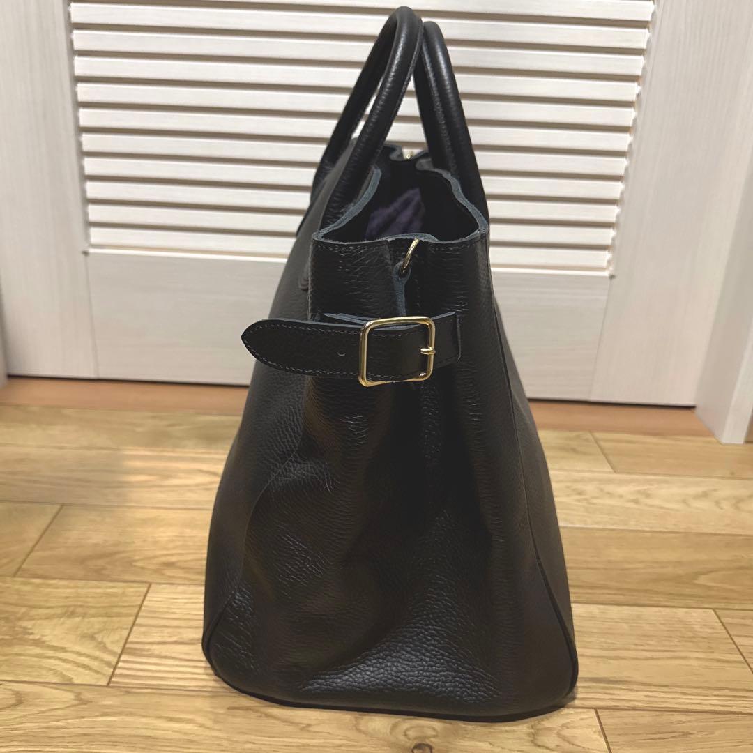 ヤングアンドオルセン エンボス レザー ベルテッド トートバッグ M